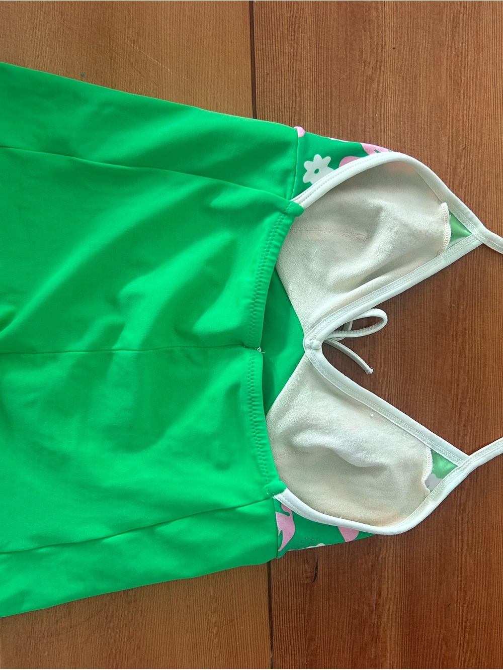 Green & Pink Floral Swim Top - Brand Unspecified - Picture 2 of 2